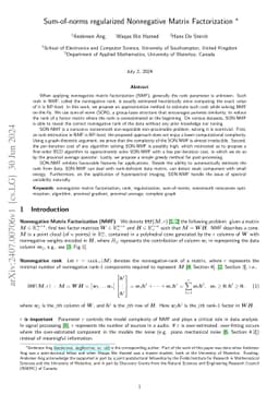 Sum-of-norms regularized Nonnegative Matrix Factorization