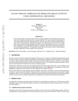 A data-driven approach to modeling brain activity using differential
  equations
