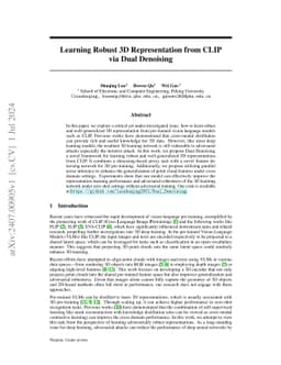 Learning Robust 3D Representation from CLIP via Dual Denoising