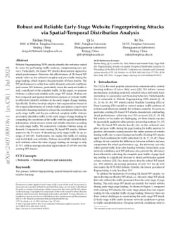Robust and Reliable Early-Stage Website Fingerprinting Attacks via
  Spatial-Temporal Distribution Analysis
