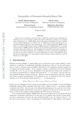 Learnability of Parameter-Bounded Bayes Nets