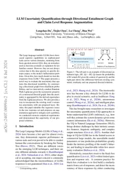 LLM Uncertainty Quantification through Directional Entailment Graph and
  Claim Level Response Augmentation