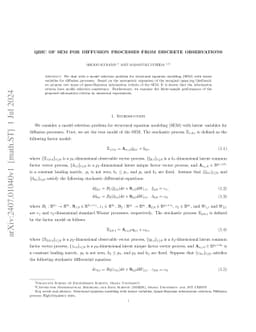 QBIC of SEM for diffusion processes from discrete observations