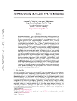 MIRAI: Evaluating LLM Agents for Event Forecasting
