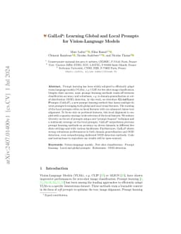 GalLoP: Learning Global and Local Prompts for Vision-Language Models