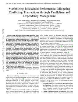 Maximizing Blockchain Performance: Mitigating Conflicting Transactions
  through Parallelism and Dependency Management
