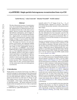 cryoSPHERE: Single-particle heterogeneous reconstruction from cryo EM