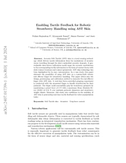 Enabling Tactile Feedback for Robotic Strawberry Handling using AST Skin