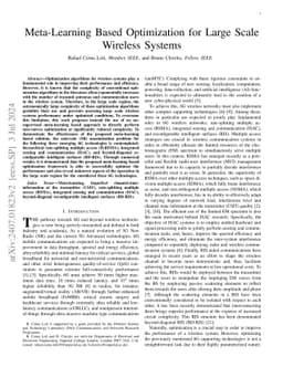 Meta-Learning Based Optimization for Large Scale Wireless Systems