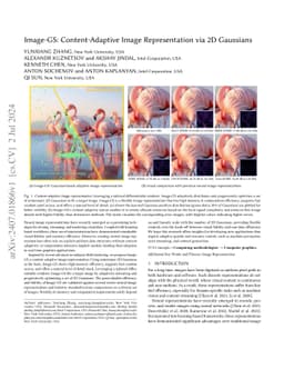Image-GS: Content-Adaptive Image Representation via 2D Gaussians