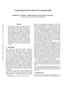 Proposal Report for the 2nd SciCAP Competition 2024