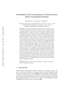 Probabilistic 3D Correspondence Prediction from Sparse Unsegmented
  Images
