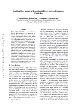 Enabling Discriminative Reasoning in LLMs for Legal Judgment Prediction