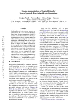 Simple Augmentations of Logical Rules for Neuro-Symbolic Knowledge Graph
  Completion