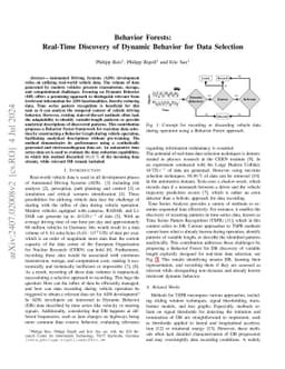 Behavior Forests: Real-Time Discovery of Dynamic Behavior for Data
  Selection