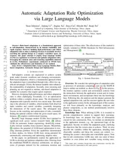 Automatic Adaptation Rule Optimization via Large Language Models