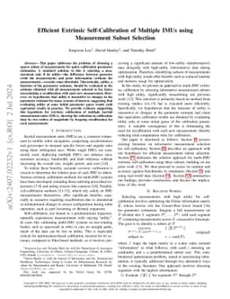 Efficient Extrinsic Self-Calibration of Multiple IMUs using Measurement
  Subset Selection