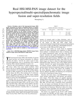 Real HSI-MSI-PAN image dataset for the
  hyperspectral/multi-spectral/panchromatic image fusion and super-resolution
  fields