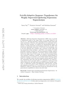 SafaRi:Adaptive Sequence Transformer for Weakly Supervised Referring
  Expression Segmentation