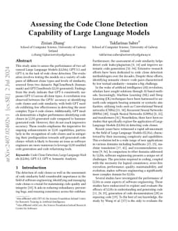 Assessing the Code Clone Detection Capability of Large Language Models