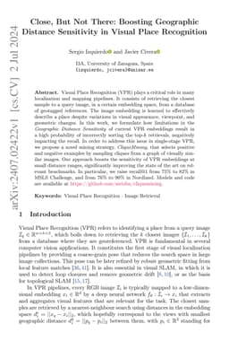 Close, But Not There: Boosting Geographic Distance Sensitivity in Visual
  Place Recognition