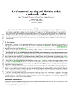 Reinforcement Learning and Machine ethics:a systematic review