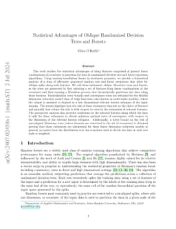 Statistical Advantages of Oblique Randomized Decision Trees and Forests