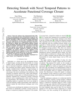 Detecting Stimuli with Novel Temporal Patterns to Accelerate Functional
  Coverage Closure