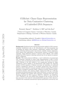 CGRclust: Chaos Game Representation for Twin Contrastive Clustering of
  Unlabelled DNA Sequences