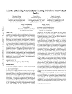 AcuVR: Enhancing Acupuncture Training Workflow with Virtual Reality
