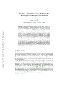 Spectral Graph Reasoning Network for Hyperspectral Image Classification