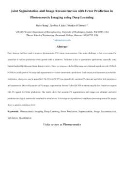 Joint Segmentation and Image Reconstruction with Error Prediction in
  Photoacoustic Imaging using Deep Learning
