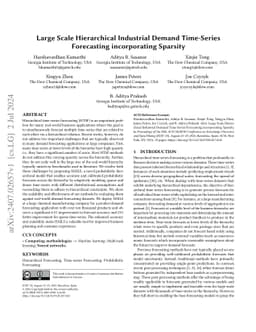 Large Scale Hierarchical Industrial Demand Time-Series Forecasting
  incorporating Sparsity