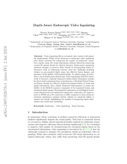 Depth-Aware Endoscopic Video Inpainting