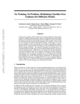 No Training, No Problem: Rethinking Classifier-Free Guidance for
  Diffusion Models