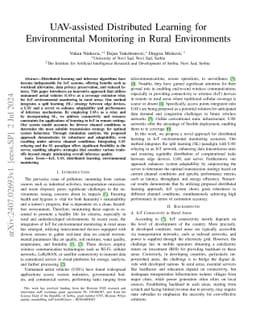 UAV-assisted Distributed Learning for Environmental Monitoring in Rural
  Environments