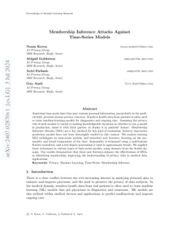 Membership Inference Attacks Against Time-Series Models
