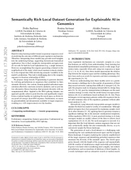 Semantically Rich Local Dataset Generation for Explainable AI in
  Genomics