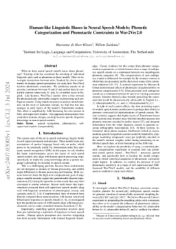 Human-like Linguistic Biases in Neural Speech Models: Phonetic
  Categorization and Phonotactic Constraints in Wav2Vec2.0