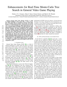Enhancements for Real-Time Monte-Carlo Tree Search in General Video Game
  Playing