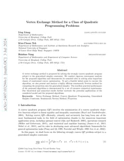 Vertex Exchange Method for a Class of Quadratic Programming Problems