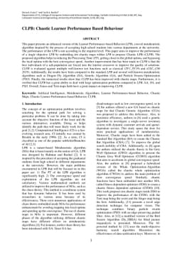 CLPB: Chaotic Learner Performance Based Behaviour