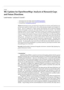 ML Updates for OpenStreetMap: Analysis of Research Gaps and Future
  Directions