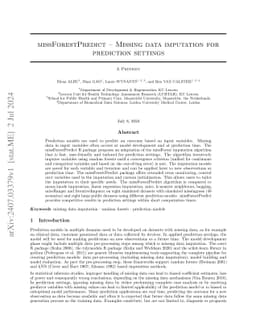 missForestPredict -- Missing data imputation for prediction settings