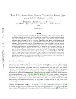 How JEPA Avoids Noisy Features: The Implicit Bias of Deep Linear Self
  Distillation Networks
