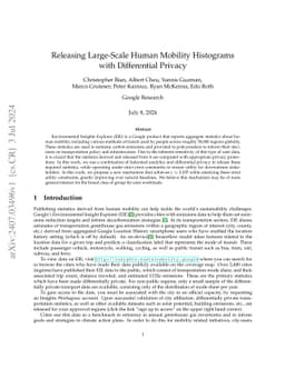 Releasing Large-Scale Human Mobility Histograms with Differential
  Privacy