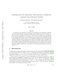 Gaussian process regression with log-linear scaling for common
  non-stationary kernels