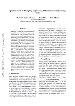 Question-Analysis Prompting Improves LLM Performance in Reasoning Tasks