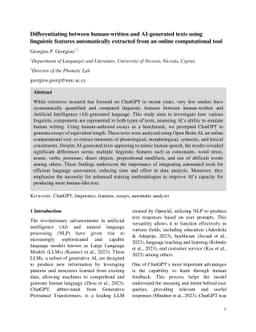 Differentiating between human-written and AI-generated texts using
  linguistic features automatically extracted from an online computational tool