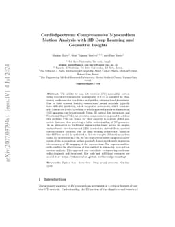 CardioSpectrum: Comprehensive Myocardium Motion Analysis with 3D Deep
  Learning and Geometric Insights